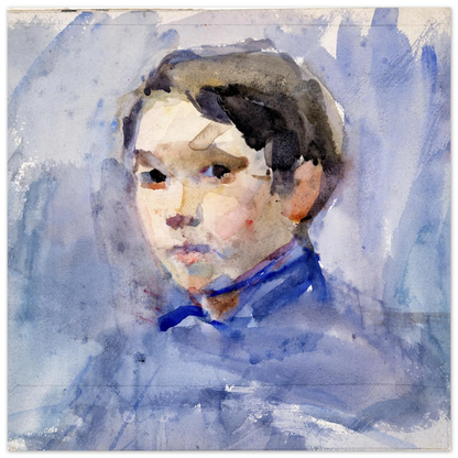 Head of a Young Boy By Clare Marsh Art Print – room setting display | Buy Irish Art