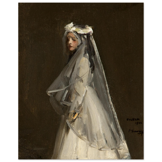 Eileen, Her First Communion (1901) by Sir John Lavery, unframed art print, 20x25 cm