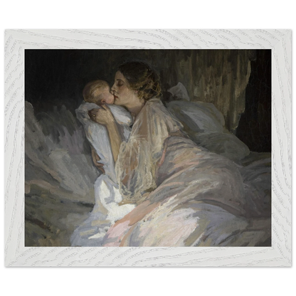 The Mother (1909) by Sir John Lavery, art print in a white frame, 20x25 cm