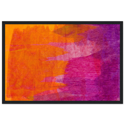 Minimalist Abstract Modern Style Orange & Pruple Framed Print – size comparison view | Buy Irish Art