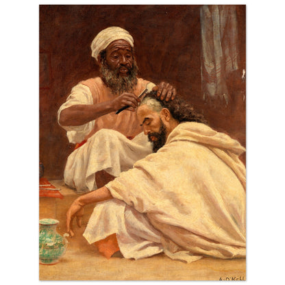 A Barber, Morocco - Aloysius O'Kelly Art Print – Irish wall art print | Buy Irish Art