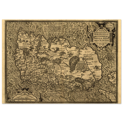 Hiberniae, Britannicae Insvlae nova descripto Ireland Map Print – room setting display | Buy Irish Art