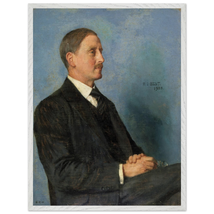 Portrait of Richard Irvine Best by Sarah Cecilia Harrison, art print in a white frame, 60x80 cm
