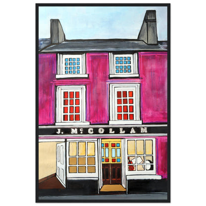 Johnny Joe's Pub, Cushendall Framed Art Print – framed print close-up | Buy Irish Art