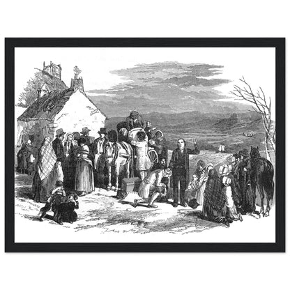 Irish Emigrants Leaving Ireland Historical Framed Black & White Print – Irish wall art print | Buy Irish Art