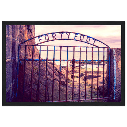 Forty Foot Gate Swimming Sandycove Art Print – room setting display | Buy Irish Art