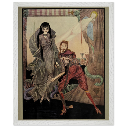Harry Clarke Art Print – Poe’s Tales of Mystery (1923) – “Slowly Opened Eyes” | Museum-Quality Framed Reproduction – size comparison view | Buy Irish Art