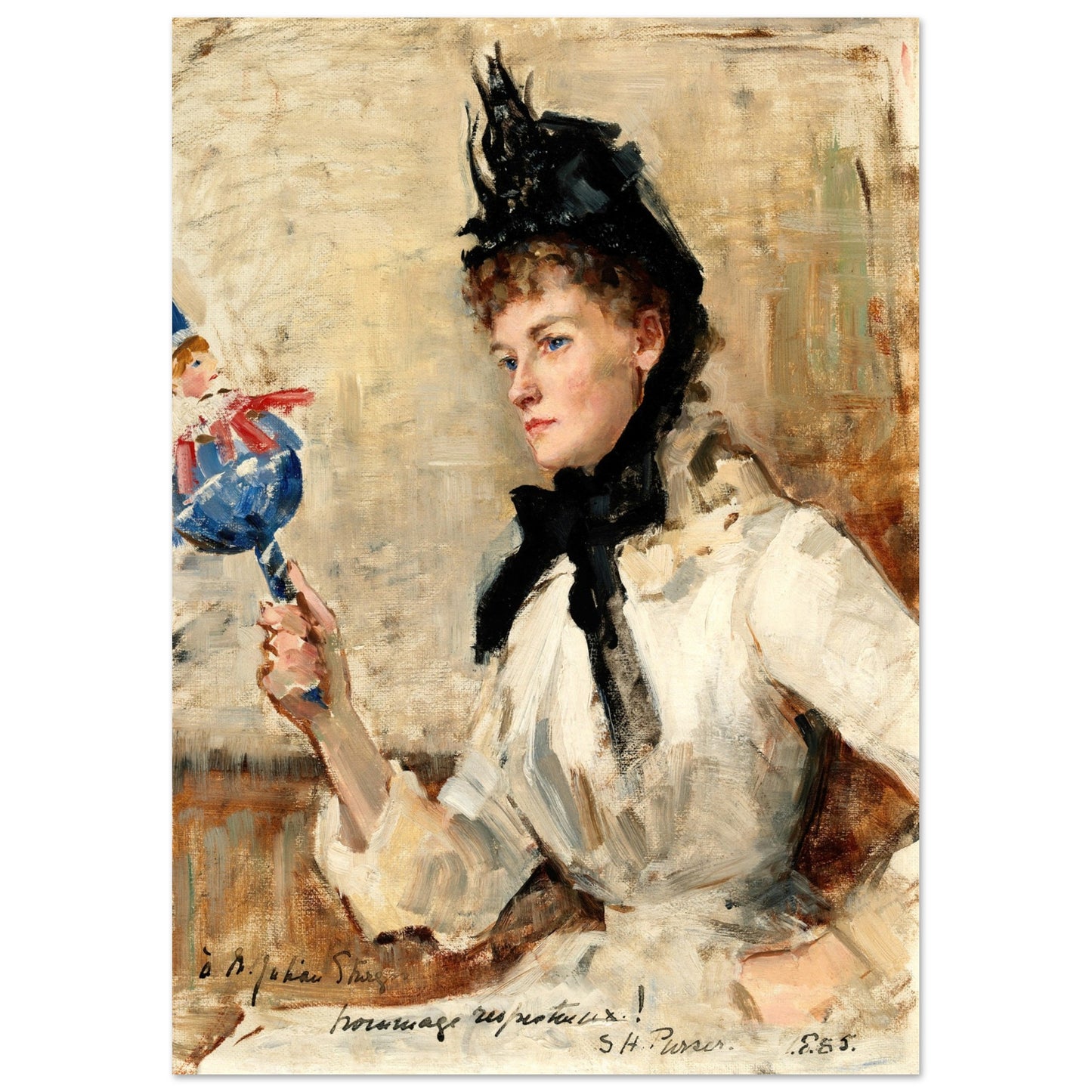 A Lady Holding a Rattle  by Irish Artist Sarah Purser Art Print – view 16 | Buy Irish Art