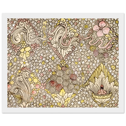 Floral Textile Design Art Print by Irish Artist Harry Clarke – view 6 | Buy Irish Art