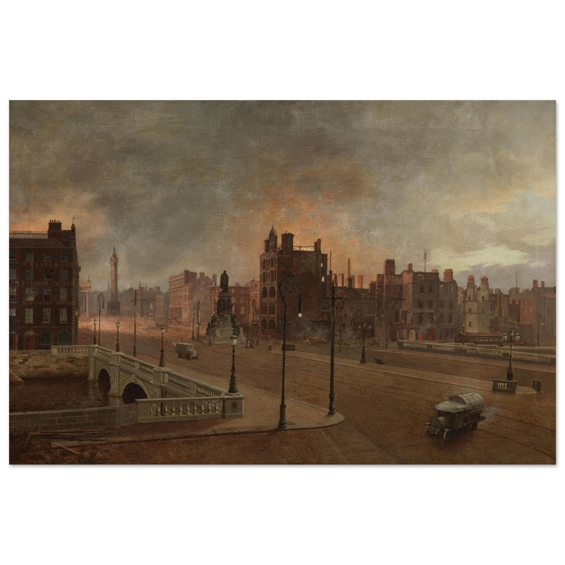 After the Bombardment — Easter Rising 1916 Fine Art Print – framed print close-up | Buy Irish Art