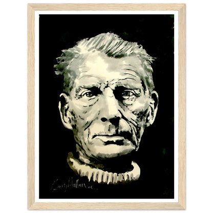 Samuel Beckett Writer Framed Art Print by Irish Artist – detail view | Buy Irish Art