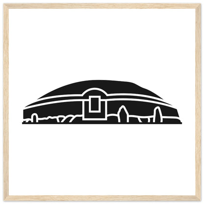 Modern Irish Minimalist Newgrange Illustration Framed Wall Art Print – room setting display | Buy Irish Art
