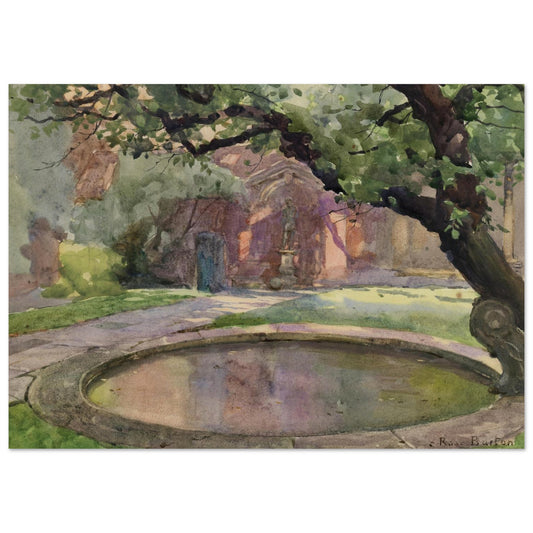 The Garden of Lindsey House, London by Irish Artist Rose Barton Museum Quality Art Print – framed print close-up | Buy Irish Art