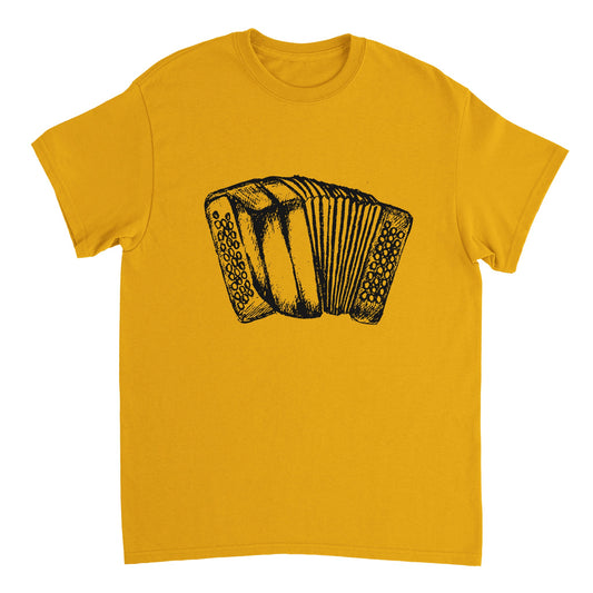 Accordion T-Shirt – front detail view | Buy Irish Art