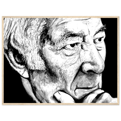 Seamus Heaney Poet Portrait Black & White Framed Art Print by Irish Artist – view 7 | Buy Irish Art