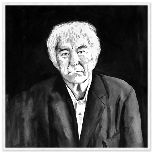 Seamus Heaney Art Print by Ó Maoláin – framed print close-up | Buy Irish Art