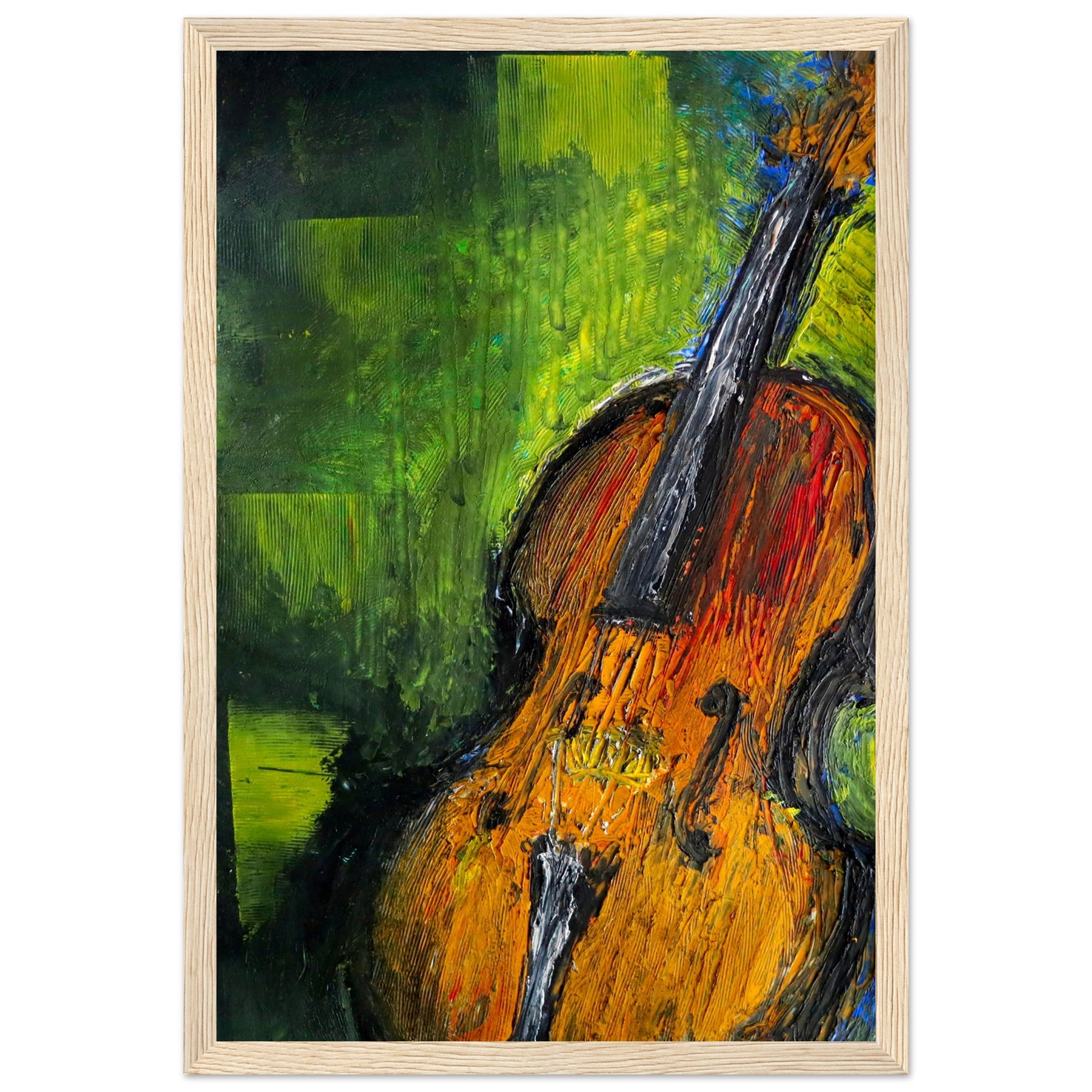 Old Irish Fiddle Art Print: Vibrant abstract design capturing the essence of traditional Irish music with a soulful fiddle. High-quality archival paper ensures longevity. Perfect for adding elegance to any space or as a unique gift for music lovers.