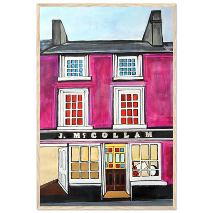 Johnny Joe's Pub, Cushendall Framed Art Print – size comparison view | Buy Irish Art