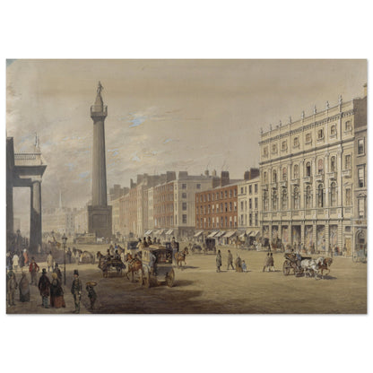 Sackville Street, Dublin By Irish Artist Michael Angelo Hayes Museum Quality Art Print – Irish wall art print | Buy Irish Art