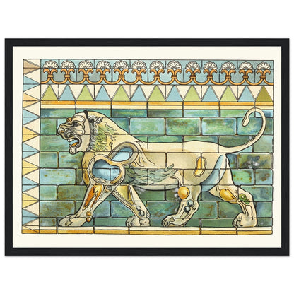 Portion of the Lions Frieze from the Ancient Persian Palace at Susa - Framed Art Print by James Ward – Irish wall art print | Buy Irish Art