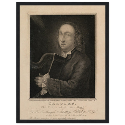 Turlough O’Carolan (1670–1738) by John Martyn – Irish Bard Art Print – framed print close-up | Buy Irish Art