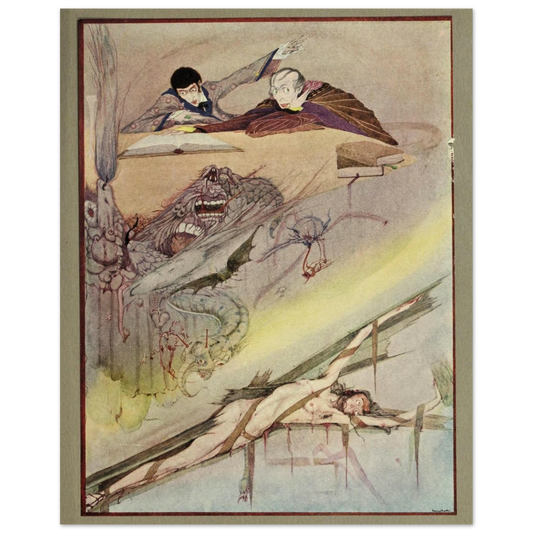 Harry Clarke Art Print – Poe’s Tales of Mystery (1923) – “Rending of Coffin” | Museum-Quality Framed Reproduction – Irish wall art print | Buy Irish Art