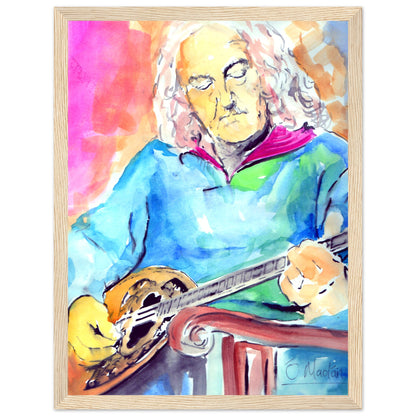 Alec Finn Bouzouki  De Dannan Art Print by Ó Maoláin – room setting display | Buy Irish Art