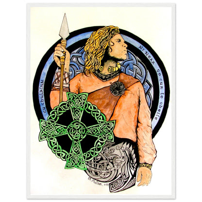 Cu Chulainn - The Hound of Ulster Framed Art Print – framed print close-up | Buy Irish Art