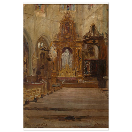 Nave of Notre-Dame-des-Arts, Pont-de-l'Arche, by Sir John Lavery, unframed art print, 30x45 cm