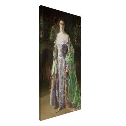 The Green Coat (1926) by Sir John Lavery, tall canvas print on the wall, 50x100 cm