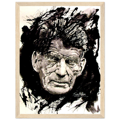Samuel Beckett Irish Writer Framed Art Print by Irish Artist – size comparison view | Buy Irish Art