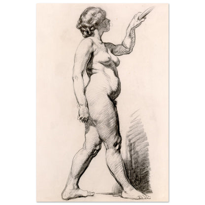 A Standing Female Nude by Irish Artist Sarah Henrietta Purser Art Print – framed print close-up | Buy Irish Art