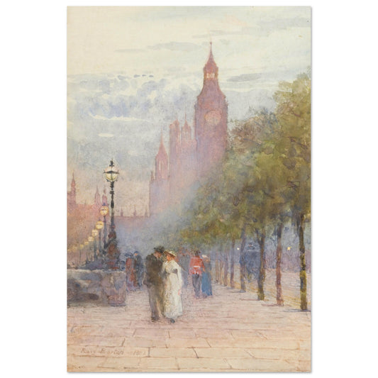 Houses of Parliament and Westminster by Irish Artist Rose Barton Museum Quality Art Print – framed print close-up | Buy Irish Art