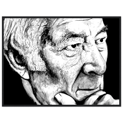 Seamus Heaney Poet Portrait Black & White Framed Art Print by Irish Artist – view 6 | Buy Irish Art