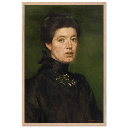 Self-portrait by Sarah Cecilia Harrison, art print in a wood frame, 60x90 cm