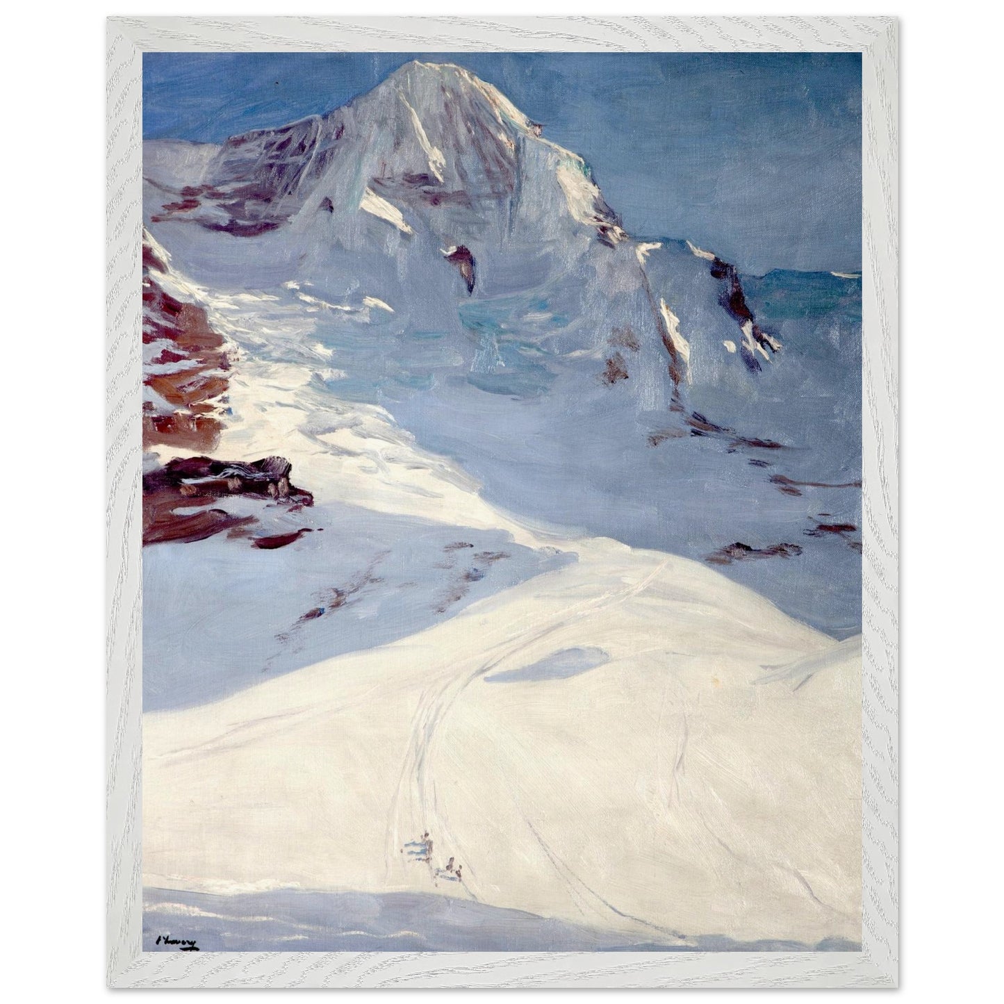 Switzerland in Winter (The Monk) by Sir John Lavery — framed wall art, black frame option