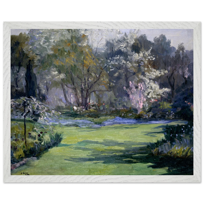 Spring, the Garden, Villa Sylvia (1921) by Sir John Lavery, art print in a white frame, 40x50 cm