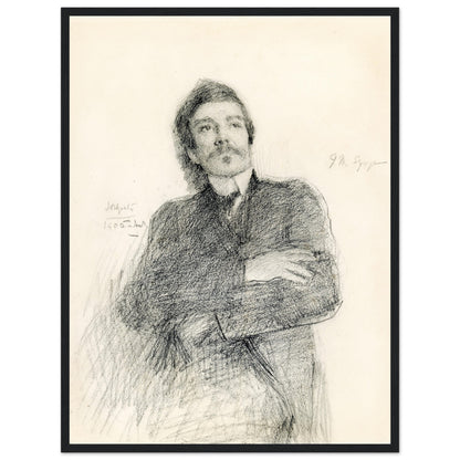 John Millington Synge – Portrait by John Butler Yeats Framed Print – size comparison view | Buy Irish Art