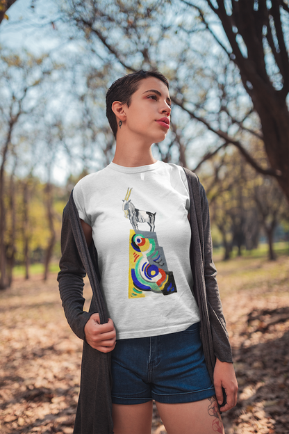A Goat Monument by Mainie Jellett – Heavyweight Unisex T-Shirt – Irish art wearable gift | Buy Irish Art