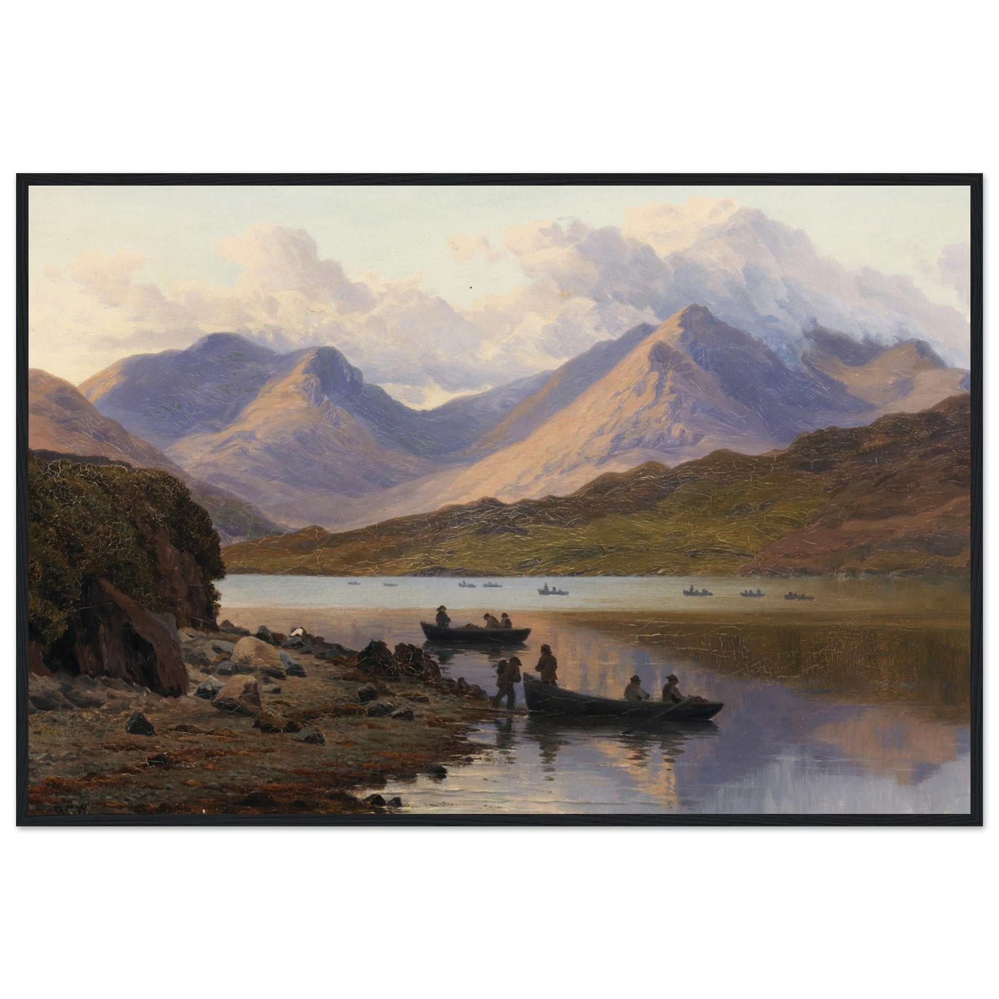 A View of the Killaries, from Leenane by Bartholomew Colles Watkins – Black Framed Print Buy Irish Art