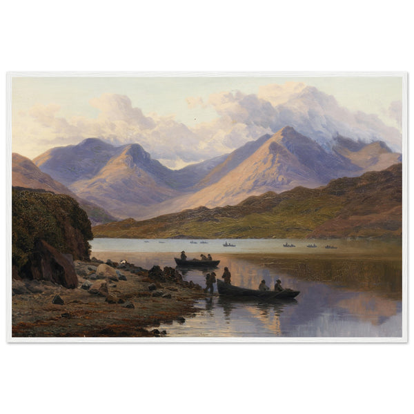 A View of the Killaries, from Leenane by Bartholomew Colles Watkins – White Framed Print Buy Irish Art