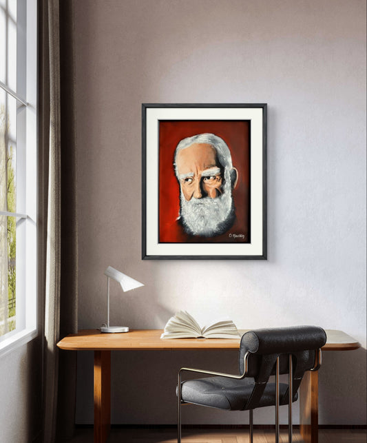 George Bernard Shaw Framed Original Painting