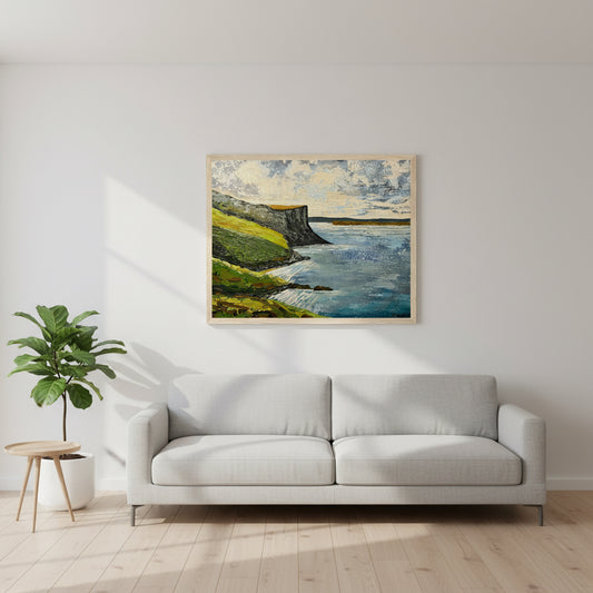 Murlough Bay & Fair Head, County Antrim – Irish Landscape Art Print 40x50 cm / 16x20″ – framed print close-up | Buy Irish Art