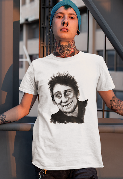 Shane MacGowan T Shirt – front detail view | Buy Irish Art