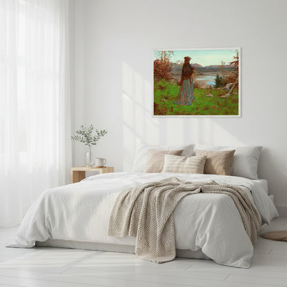 William Hennessy – Woman in an Autumn Landscape Print