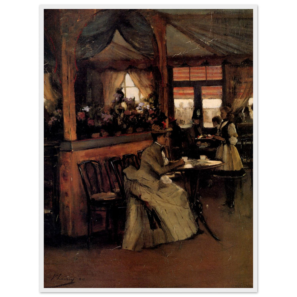 A Cup of Chocolate by Sir John Lavery, unframed print with a white border