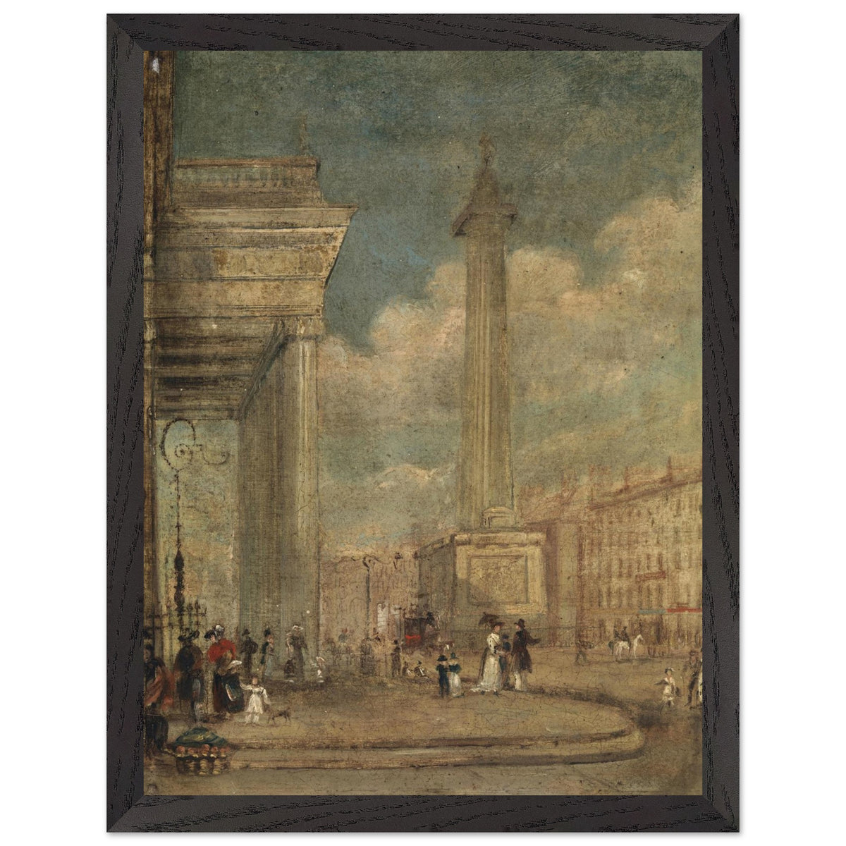 A View of O'Connell Street by George Petrie in a dark wood frame