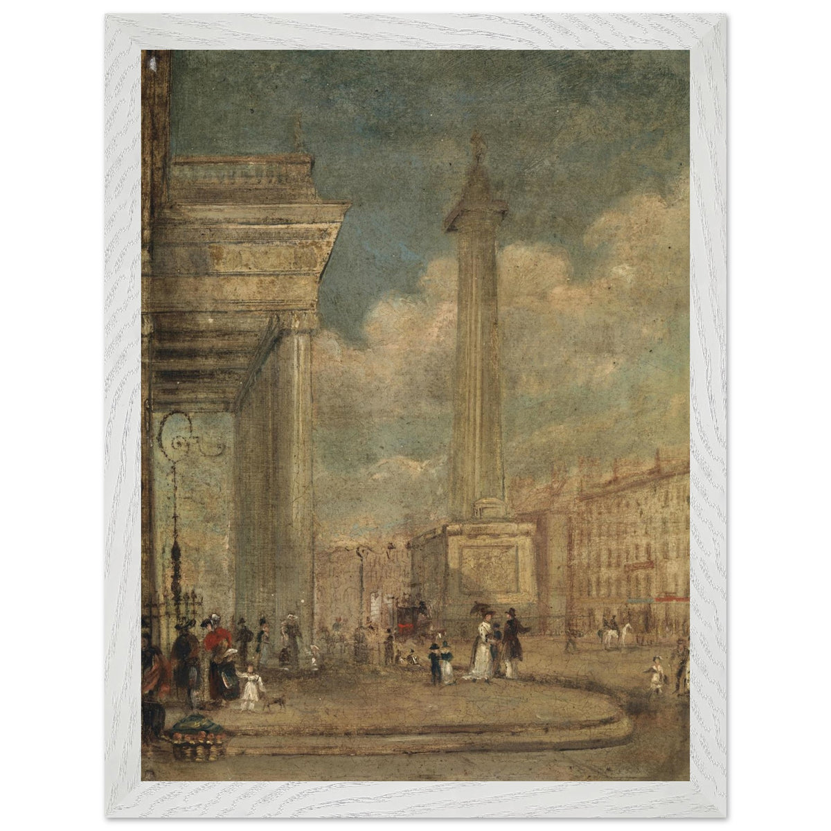 A View of O'Connell Street by George Petrie in a whitewashed frame