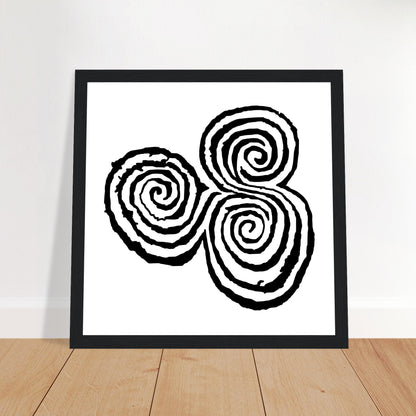 Newgrange Carving Triskelion Tri-Spiral Ancient Megalithic Symbol Framed Walll Art Print – view 10 | Buy Irish Art