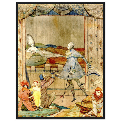 He Saw, Upon a Bed, the Finest Sight Was Ever Beheld by Harry Clarke – Framed Reproduction Print – size comparison view | Buy Irish Art